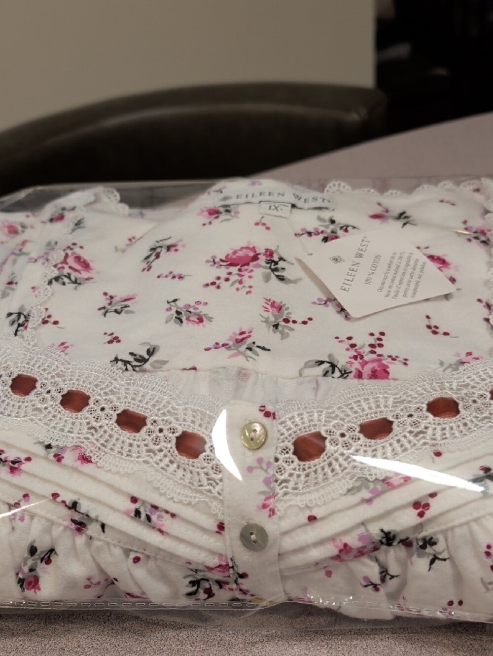 Lovely Soft Eileen West Plus Size Long Sleeve Waltz Nightgown  100% Cotton NWT
